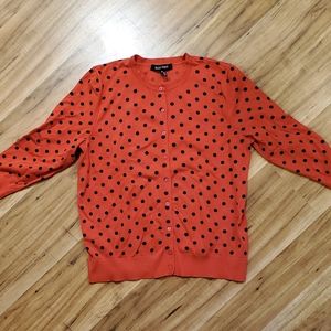 Ellen Tracy Polka Dot Fine Guage Cardigan Sweater